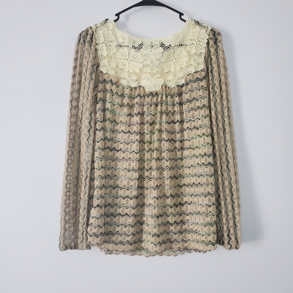 New Romantics Free People Beaded Sheer Top XS - Picture 7 of 11